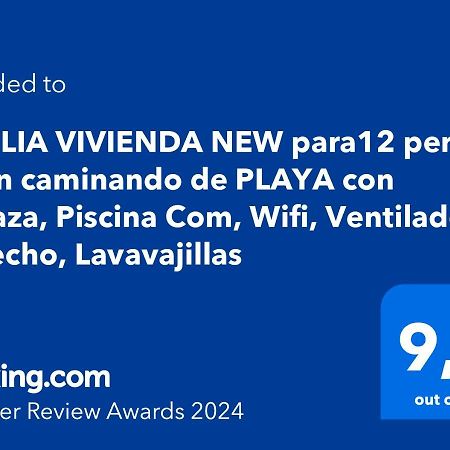 Amplia Vivienda New Para12 Pers A 4 Min Caminando De Playa Con Terraza, Piscina Com, Wifi, Ventiladores De Techo, Lavavajillas Рокетас де Мар Екстериор снимка