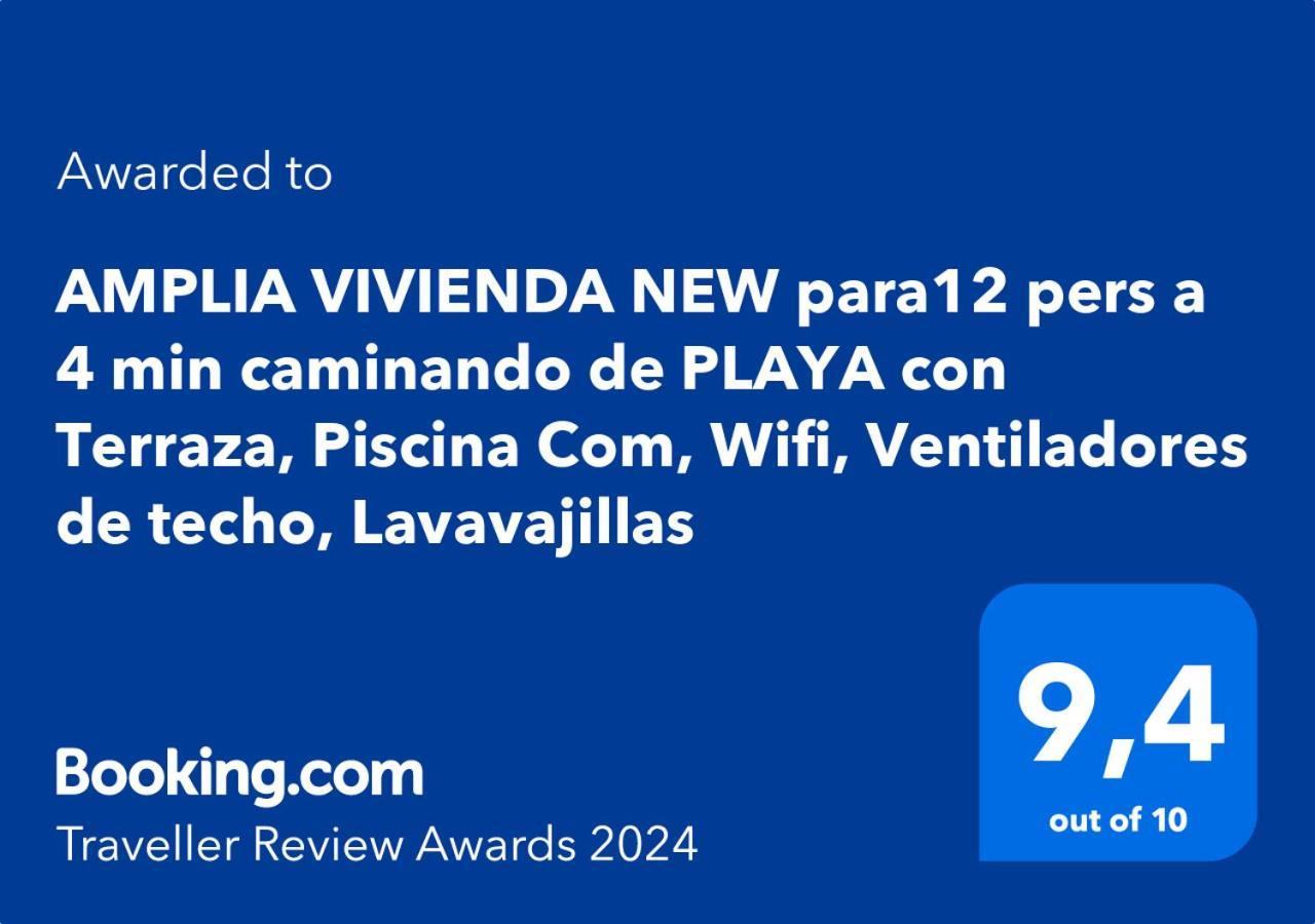 Amplia Vivienda New Para12 Pers A 4 Min Caminando De Playa Con Terraza, Piscina Com, Wifi, Ventiladores De Techo, Lavavajillas Рокетас де Мар Екстериор снимка